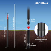 TheLAShop Aluminum Telescopic Antenna Pole for Starlink, Event Wi-Fi, 30ft Black Image