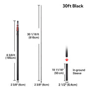 TheLAShop Aluminum Telescopic Antenna Pole for Starlink, Event Wi-Fi, 30ft Black Image