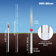 TheLAShop Aluminum Telescopic Antenna Pole for Starlink, Event Wi-Fi, 30ft Silver Image