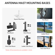 TheLAShop Aluminum Telescopic Antenna Pole for Starlink, Event Wi-Fi Image