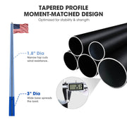 TheLAShop 30ft Heavy Duty Flagpole 10Gauge Thick All Aluminum Pole Image