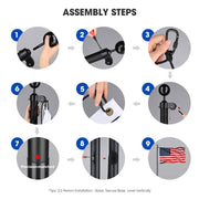 TheLAShop 30ft Heavy Duty Flagpole 10Gauge Thick All Aluminum Pole Image