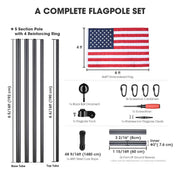 TheLAShop 30ft Heavy Duty Flagpole 10Gauge Thick All Aluminum Pole Image