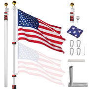 TheLAShop Telescoping Flagpole with Tire Mount (20ft,25ft,30ft Options)