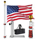 TheLAShop Telescoping Flagpole with Tire Mount (20ft,25ft,30ft Options), 30ft Image