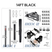 TheLAShop Telescopic Antenna Pole with Ladder Mount for Starlink Mini, 14ft Black Image