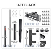 TheLAShop Telescopic Antenna Pole with Ladder Mount for Starlink Mini, 14ft Black Image