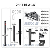 TheLAShop Telescopic Antenna Pole with Ladder Mount for Starlink Mini, 25ft Black Image