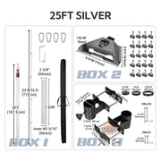 TheLAShop Telescopic Antenna Pole with Ladder Mount for Starlink Mini, 25ft Silver Image