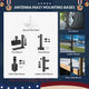 TheLAShop Telescopic Antenna Pole with Ladder Mount for Starlink Mini Image