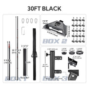 TheLAShop Telescopic Antenna Pole with Ladder Mount for Starlink Mini, 30ft Black Image