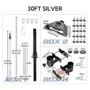 TheLAShop Telescopic Antenna Pole with Ladder Mount for Starlink Mini, 30ft Silver Image