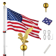 TheLAShop 30ft Telescoping Flagpole Kit with Deluxe Eagle & Ball