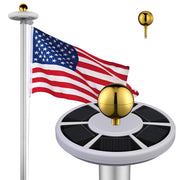 TheLAShop 20ft Sectional Flagpole Kit with Light Solar Powered Image