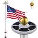 TheLAShop Telescoping Flagpole Kit with Light Solar Powered (20ft,25ft,30ft Options), 25ft Silver Image