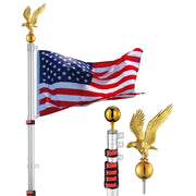 TheLAShop 20ft Telescoping Flagpole Kit with Deluxe Eagle & Ball