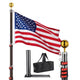 TheLAShop Telescoping Flagpole with Tire Mount (20ft,25ft,30ft Options), 25ft Black Image