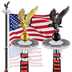 TheLAShop Telescoping Flagpole with Light Deluxe Eagle (20',25',30' Options) Image