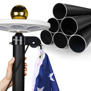 TheLAShop 13-gauge Heavy Duty Flagpole with Light (20',25',30' Options), 20ft Black Image