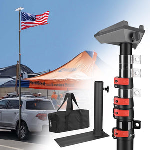 TheLAShop Aluminum Telescopic Antenna Pole for Starlink Mini with Tire Mount Image