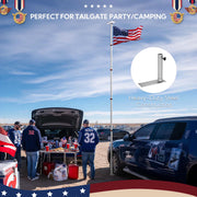 TheLAShop 14ft Aluminum Telescopic Antenna Pole for Starlink Mini with Tire Mount Image