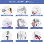 TheLAShop 20ft Aluminum Flagpole with Light & Eagle Top Image