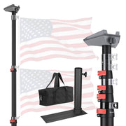TheLAShop Aluminum Telescopic Antenna Pole for Starlink Mini with Tire Mount, 25ft Black Image