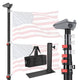TheLAShop Aluminum Telescopic Antenna Pole for Starlink Mini with Tire Mount, 25ft Black Image