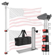 TheLAShop Aluminum Telescopic Antenna Pole for Starlink Mini with Tire Mount, 25ft Silver Image