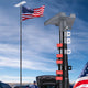 TheLAShop Aluminum Telescopic Antenna Pole Starlink Gen 3 Pole Mount, 30ft Black Image