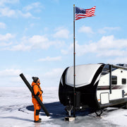 TheLAShop Telescoping Flagpole Kit with Ball Finial(20ft,25ft,30ft Options) Image