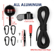 TheLAShop Flagpole Truck Pulley Cleat Hardware(Ball Eagle Options), Aluminum Black Ball Image