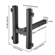 TheLAShop 1 9/16" Receiver Hitch Dual Flag Pole Holder for 1" to 2" Poles Image