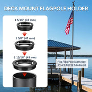 TheLAShop Vertical Pole Mount for Dock, Deck Holds D1" to 2 3/8" Pole Image