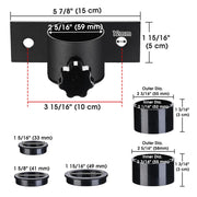 TheLAShop Vertical Pole Mount for Dock, Deck Holds D1" to 2 3/8" Pole, Upper Image