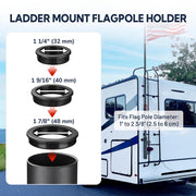 TheLAShop RV Ladder Mounted Flagpole Holder for 1" to 2 3/8" Pole Image