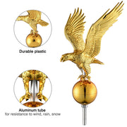 TheLAShop Aluminum Flagpole with Light & Dock Mount, Deluxe Eagle Topper Image