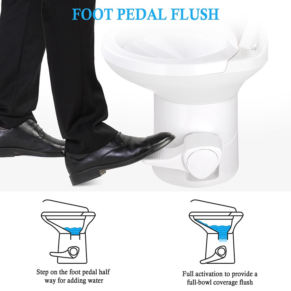 foot pedal toilet flush TheLAShop Gravity Flush RV Toilet Pedal Flush for Campsite Residences