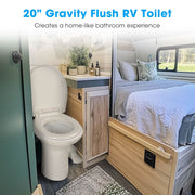 TheLAShop Tall RV Toilet Gravity Flush Soft-Close Campsite Residences Image