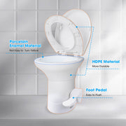 TheLAShop Tall RV Toilet Gravity Flush Soft-Close Campsite Residences, w Bidet Spray Image