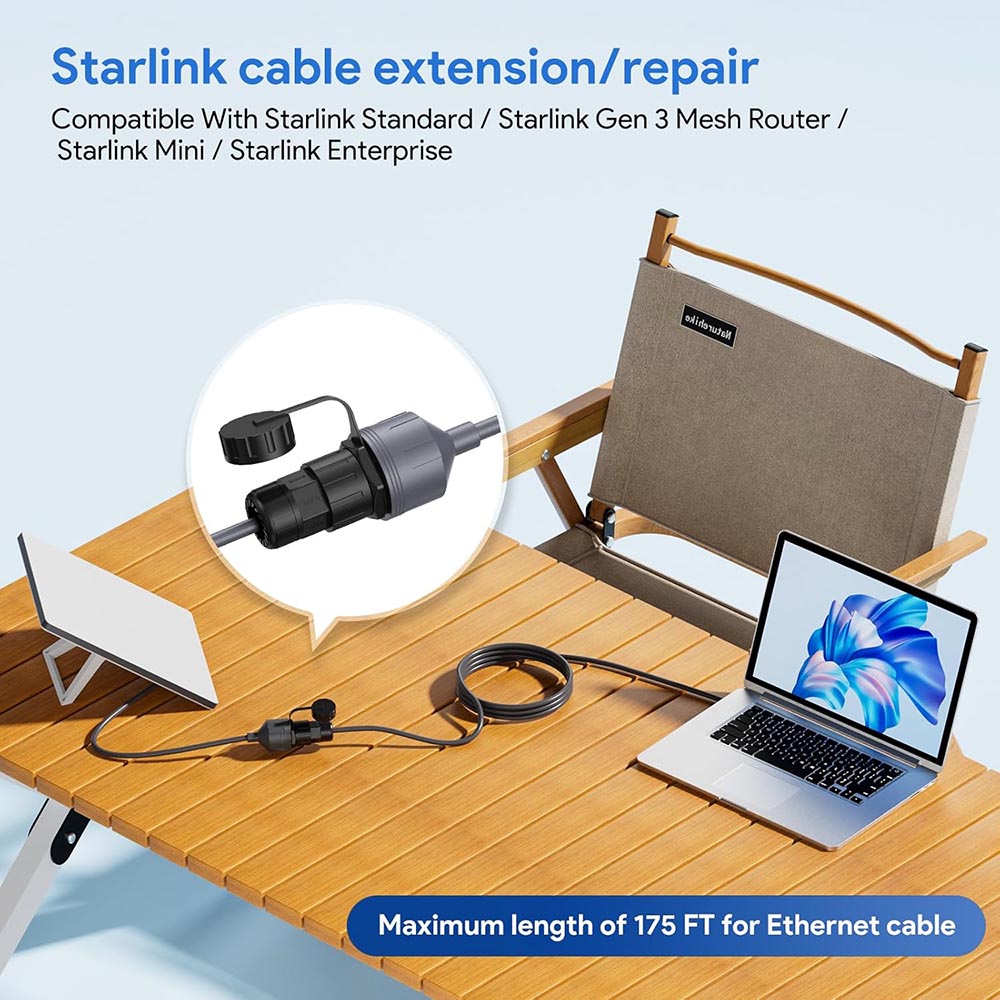 Accessoire Internet Satellite Adaptateur Ethernet Starlink Gen 3/Mini - Coupleur RJ45 étanche IP68 - Pour Parabole V3 Et Mini Dishy Adaptateur Starlink Accessoire Internet Satellite Adaptateur Ethernet Starlink Gen 3/Mini - Coupleur RJ45 étanche IP68 - Pour Parabole V3 Et Mini Dishy Adaptateur Starlink