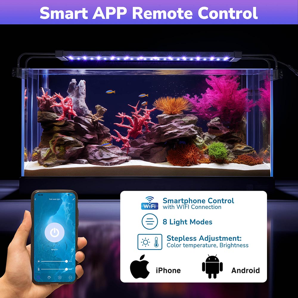 TheLAShop 24 inch Aquarium Light RGB APP Panel Control Saltwater Fre TheLAShop