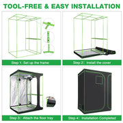 TheLAShop 2 in 1 Grow Tent with Shelf 5x4x6.7ft Hydroponic Grow Room Image