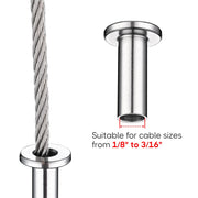 TheLAShop T316 Protector Sleeves for Cable Railing Posts 1/8"-3/16" Image