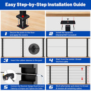 TheLAShop Cable Railing Post - 36x2x2 Stair Post T304 SS 16Gauge Image