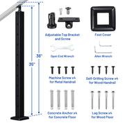 TheLAShop Cable Railing Post - 36x2x2 Stair Post T304 SS 16Gauge Image