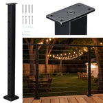 TheLAShop Cable Railing Post - 36x2x2 Level Post T304 SS 16Gauge Image
