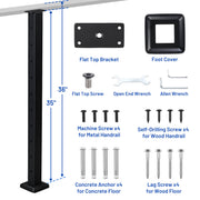 TheLAShop Cable Railing Post - 36x2x2 Level Post T304 SS 16Gauge Image
