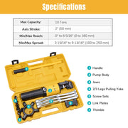 TheLAShop 3-Jaw Hydraulic Gear Puller Changeable Kit w/ Case, 10 Ton