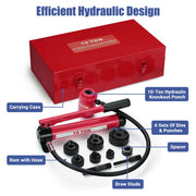 TheLAShop 10 ton Hydraulic Metal Hole Punch Press Driver Kit Tool Set Image